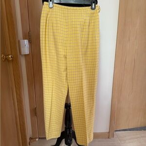 VINTAGE Yellow Plaid Women's Trousers - Tailored Check Trousers